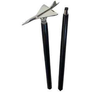 Concorde Model Walking Stick - Nickel Plated  Aluminium - Mango Wood - 91cm