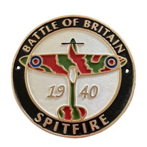 Battle of Britain Spitfire 1940 Plaque - Cast Iron - 24cm