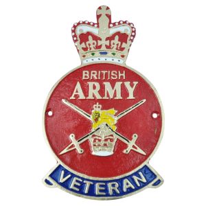 25cm British Army Veteran Plaque Cast Aluminium