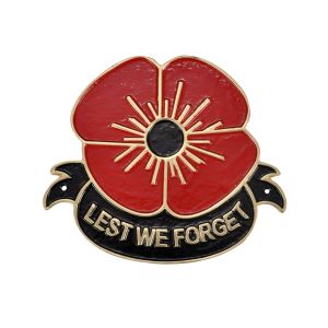 24cm Lest We Forget Plaque Cast Aluminium