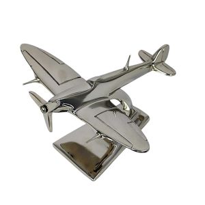 16cm Spitfire Model Plane Small Nickel Plated Cast Aluminium