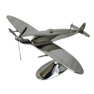 80cm Cast Aluminium Giant Spitfire Model Plane Nickel Plated 