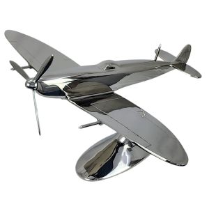 114cm Spitfire Model Plane Giant Nickel Plated Cast Aluminium