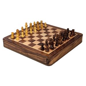 Square Magnetic Chess Foamed Tray Inside - Sheesham Wood - 25cm