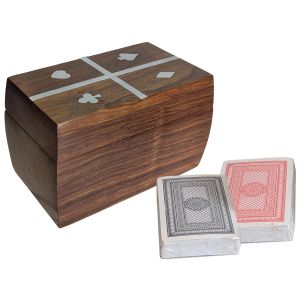 Double Chest Card Box 2 - Sheesham Wood - 12cm