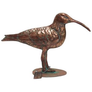 45.5cm Aged Copper/Verdigris Finish 1D Curlew Statue On Heavy Metal Base