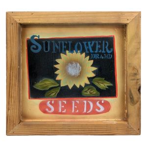 Rustic Wooden Square Wall Frame Sunflower Assorted - 30cm