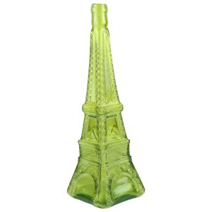 Lime Yellow Glass Eiffel Tower Bottle 35cm (JOB LOT OF 22)