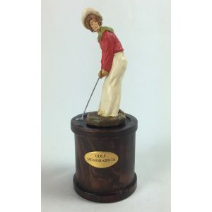 Putting Lady Golfer on Wooden Base  ** MIN 2 **