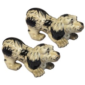 Set of 2 Staffordshire Black & White Dogs 36cm