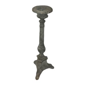 43cm Cast Iron Candlestick Aged Rusty Lead Finish