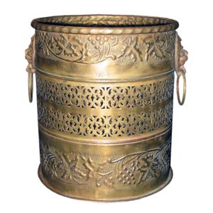Brass Embossed Pierced Decorative Antique Planter - 22.5cm