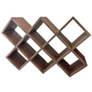 Stitched Faux Leather Display Shelf Double - 62cm