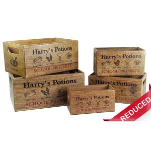 Set of 5 Mango Wood Harry's Crates 34cm