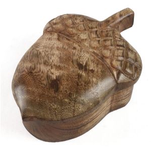 Mango Wood Acorn Box 18cm
