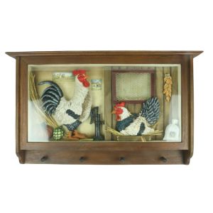 Wooden Kitchen display with hooks 73.5cm