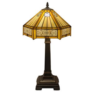 Medium - Mission Style Fretted Stained Glass Table Lamp - 54cm