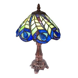 Peacock Tiffany Table Lamp (Small) 30cm