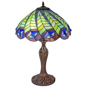 Peacock Tiffany Table Lamp (Large) 59cm
