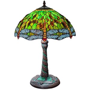 Dragonfly Tiffany Shade On Mozaic Base Table Lamp 58cm