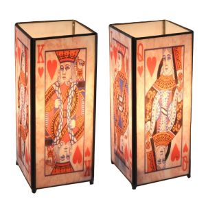 Playing Cards Square Lamp Screen Printed - 27cm