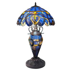 Art Nouveau Double Lamp With Resin Base 56cm Medium - New Design