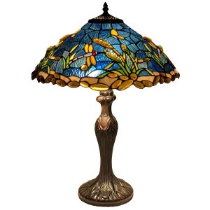 Riverbank and Dragonfly Tiffany Table Lamp 59cm (Large)