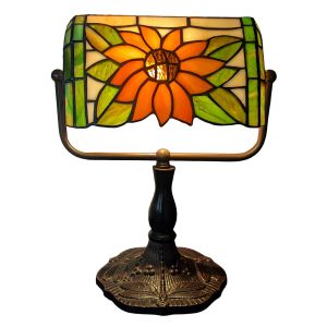 Bankers Lamp - Sunflower Design - 33cm