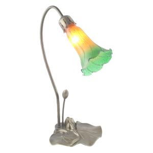 Single Pond Lily Lamp Amber/Green - 40cm