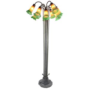 12 Shade Pond Lily Floor Lamp Amber/Green - 149cm