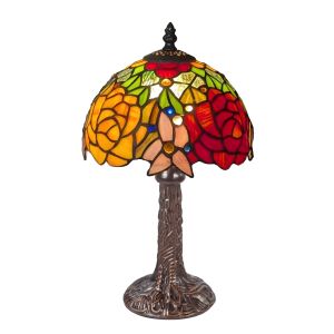 Rose & Snowdrop Tiffany Table Lamp (Small) 34cm 
