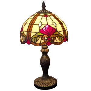 Arcadian Fleur De Lys Small Tiffany Lamp - 34cm