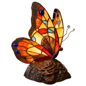 Autumn Butterfly Tiffany Table Lamp 25cm
