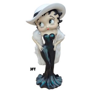 Betty Boop Madam 3ft (Black Glitter Dress - With Green Tinge)