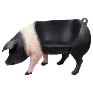 Fat Saddleback Pig Bench - 128cm