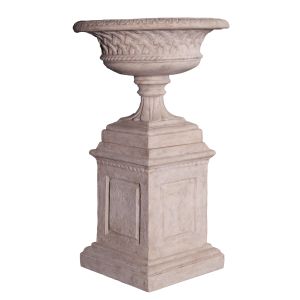 Eastwell Urn on Base - 122cm - Roman Stone Finish