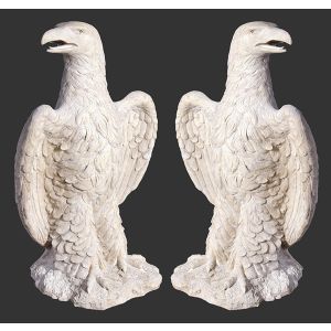 Set of 2 - Guardian Eagles - Roman Stone Finish - 88cm