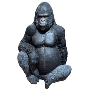 Silverback Gorilla - 114cm - Black With Silver Finish