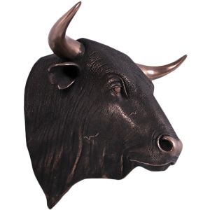 Bulls Head  Imperial Bronze Finish Wall Art Faux Taxidermy - 76cm