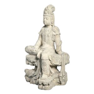 Sitting Kuan Yin - 89cm - Roman Stone Finish