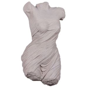 Andrea Female Draped Torso Wall Art Sculpture 84cm - Roman Stone Finish