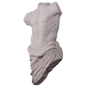 Perseus Male Draped Torso Wall Art Sculpture 89cm - Roman Stone Finish