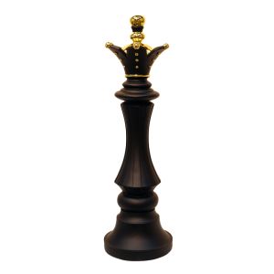 Chess Queen - Matt Black & Gold Leaf Finish 145cm