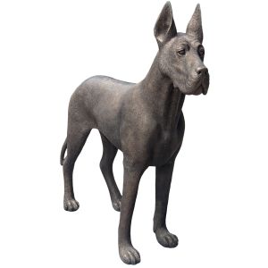 Great Dane - Standing - 130cm - Polished Bronze Finish