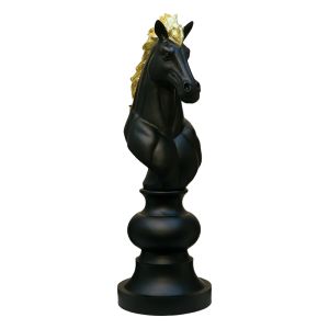 Chess Piece - Knight - Small - 87cm - Black and Gold Finish