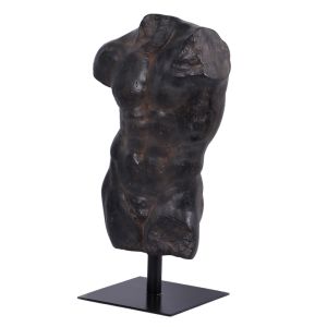 Perseus Male Torso - Aged Black Stone - 78cm