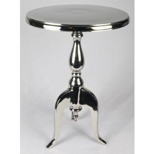 Cast Aluminium Table Round Top 56cm - Nickel Plated Finish