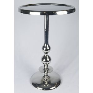 Pedestal Table D38cm - Cast Aluminium - Nickel Finish