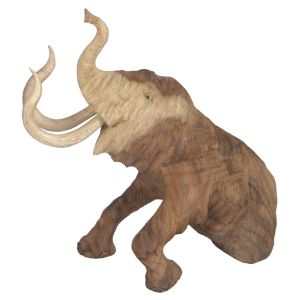 Hand Carved Wooden Mammoth  - 30cm