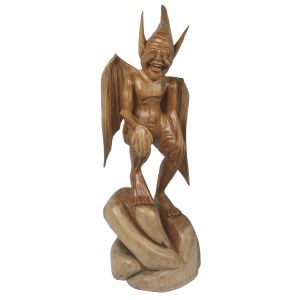 Hand Carved Hobbit Natural Finish 100cm